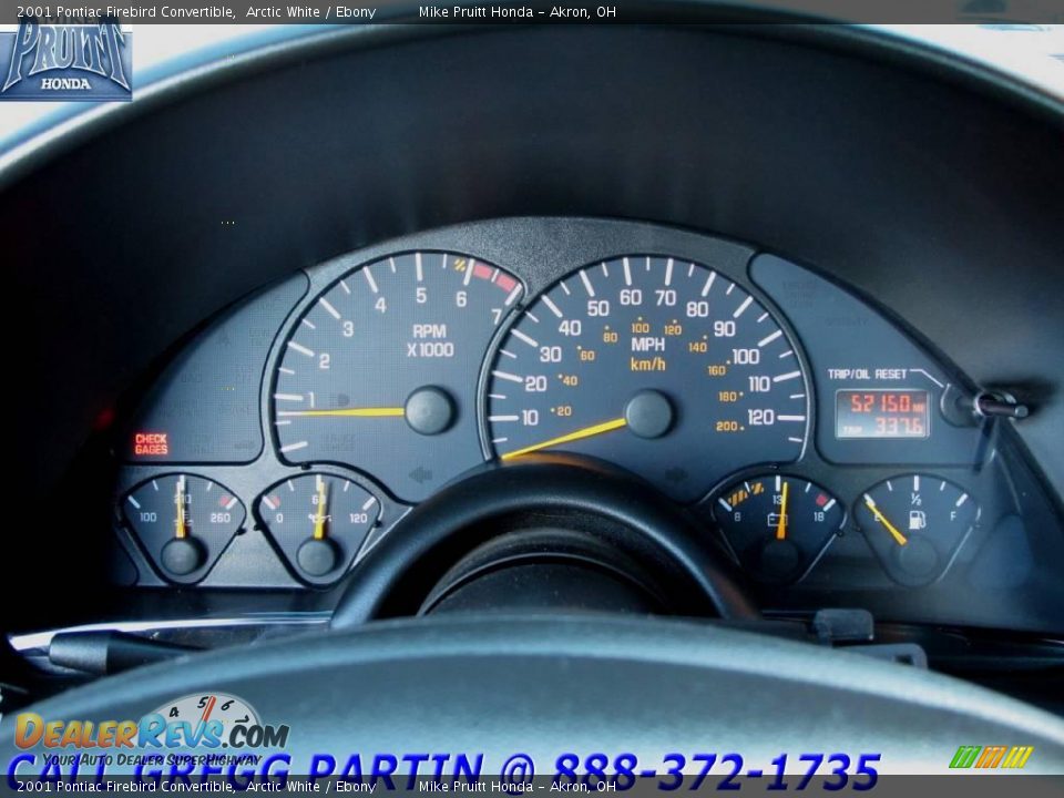 2001 Pontiac Firebird Convertible Arctic White / Ebony Photo #24