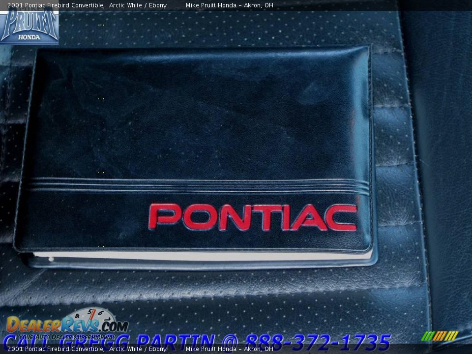 2001 Pontiac Firebird Convertible Arctic White / Ebony Photo #32