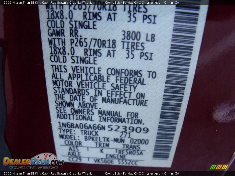 2006 Nissan Titan SE King Cab Red Brawn / Graphite/Titanium Photo #23