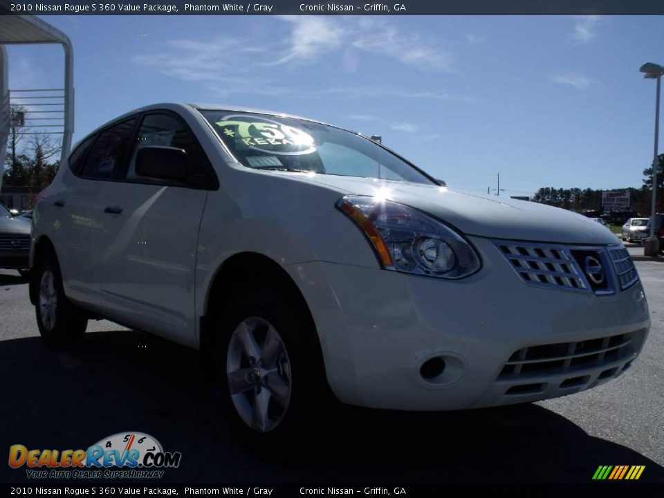2010 Nissan Rogue S 360 Value Package Phantom White / Gray Photo #7