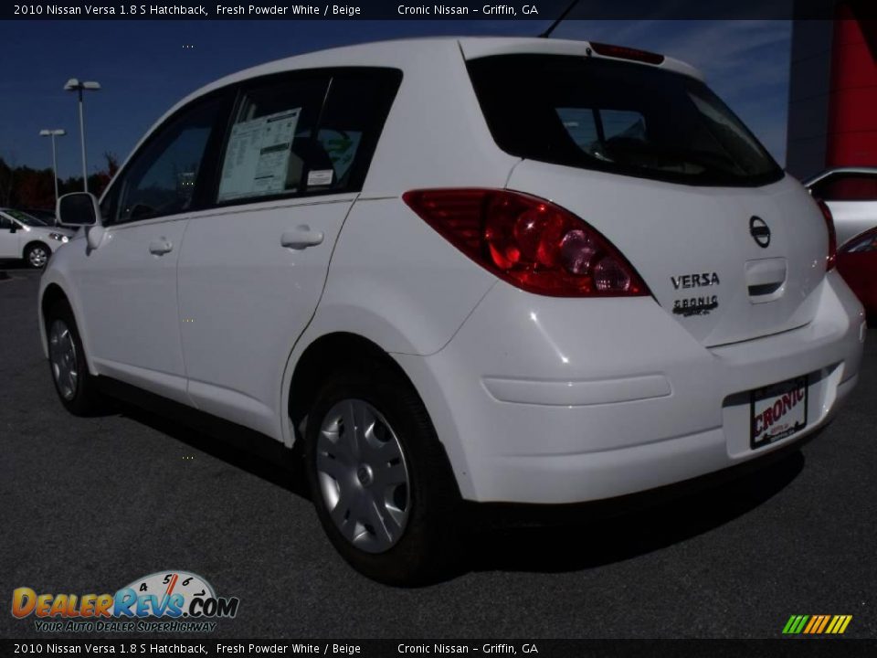 2010 Nissan Versa 1.8 S Hatchback Fresh Powder White / Beige Photo #3