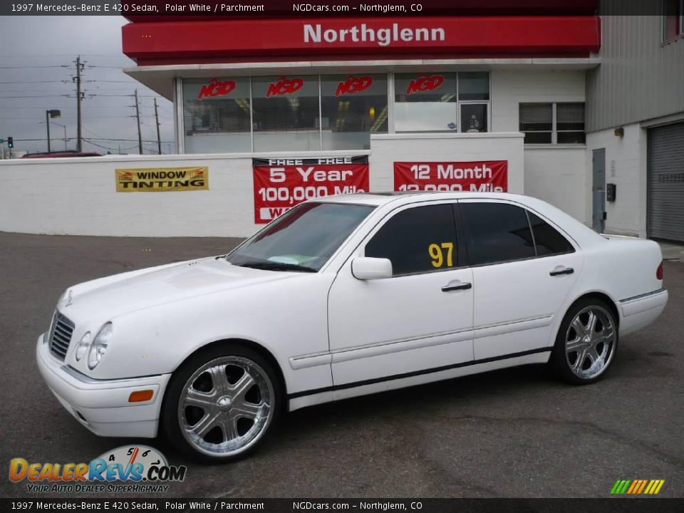 1997 Mercedes-Benz E 420 Sedan Polar White / Parchment Photo #1
