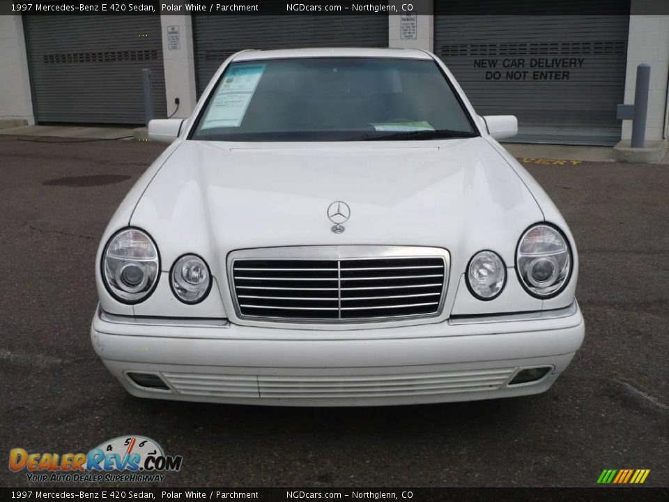 1997 Mercedes-Benz E 420 Sedan Polar White / Parchment Photo #2
