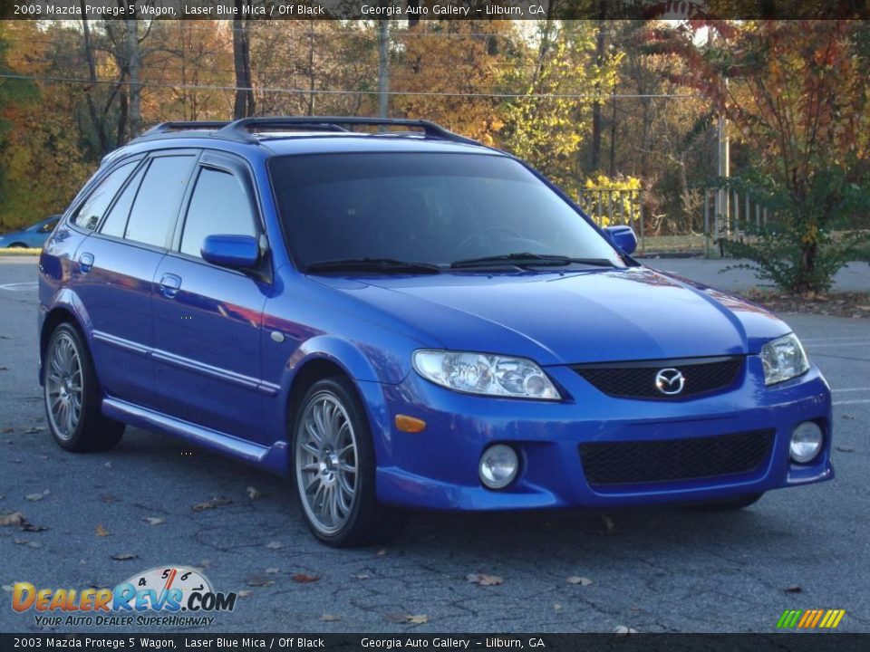 2003 Mazda Protege 5 Wagon Laser Blue Mica / Off Black Photo #1