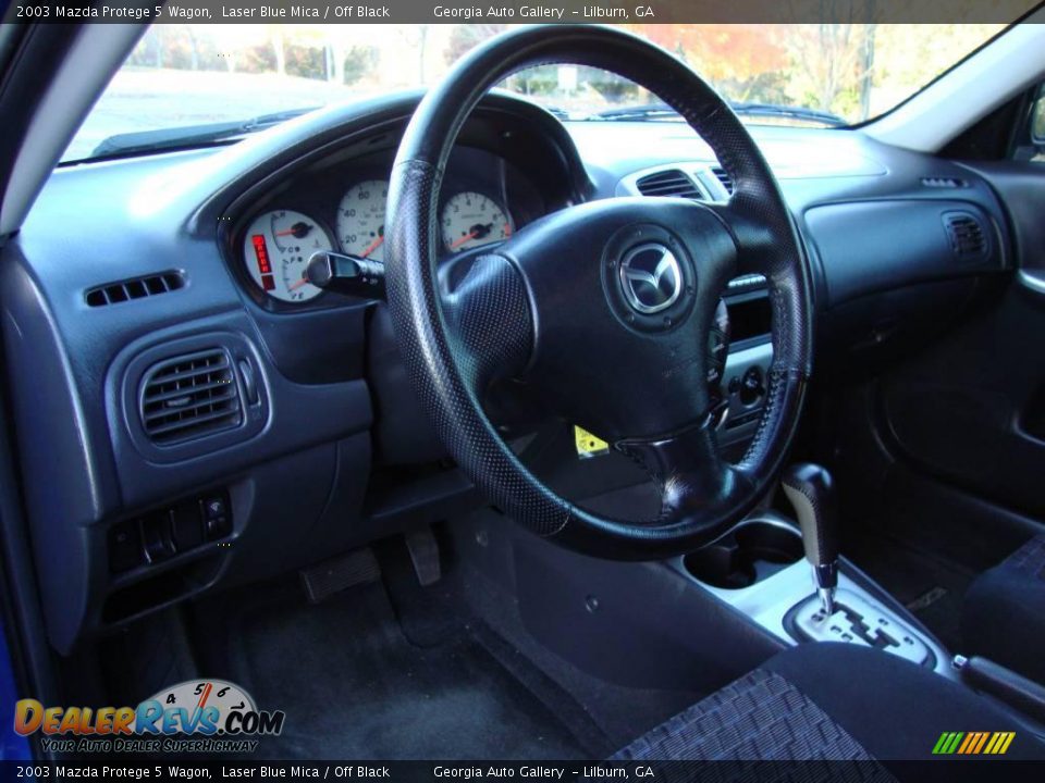 2003 Mazda Protege 5 Wagon Laser Blue Mica / Off Black Photo #14