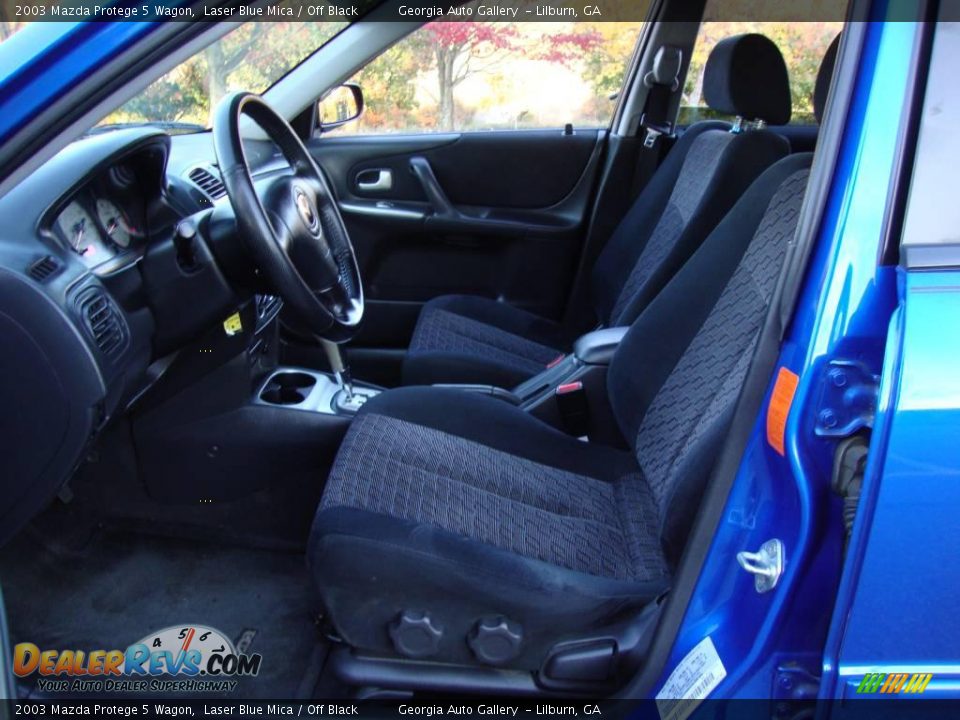 2003 Mazda Protege 5 Wagon Laser Blue Mica / Off Black Photo #16