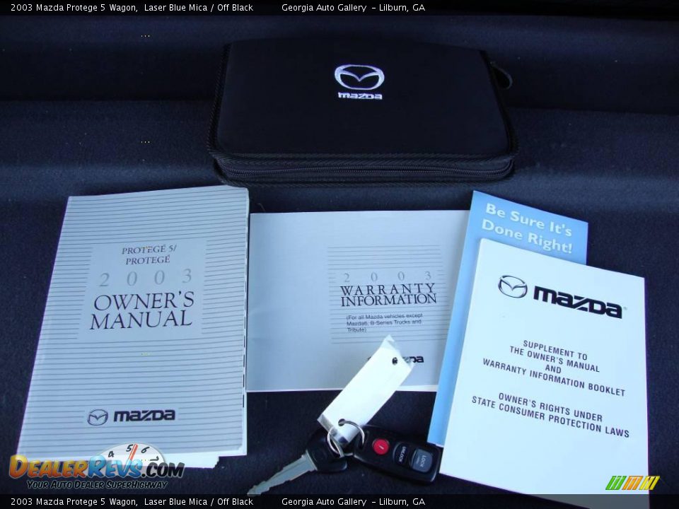 2003 Mazda Protege 5 Wagon Laser Blue Mica / Off Black Photo #35