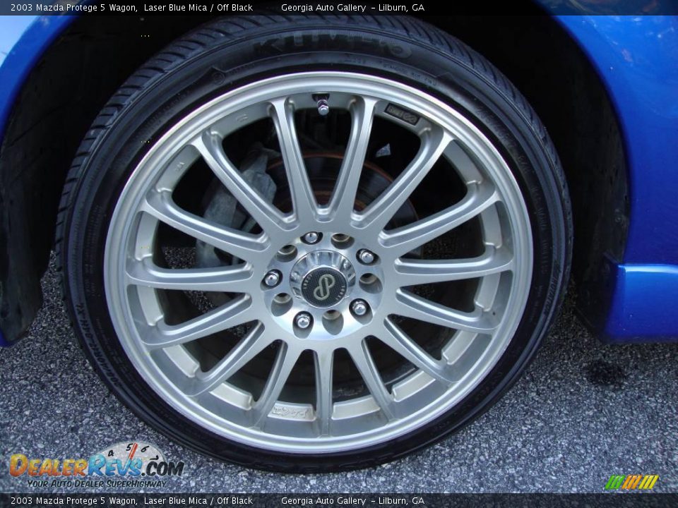 2003 Mazda Protege 5 Wagon Laser Blue Mica / Off Black Photo #36