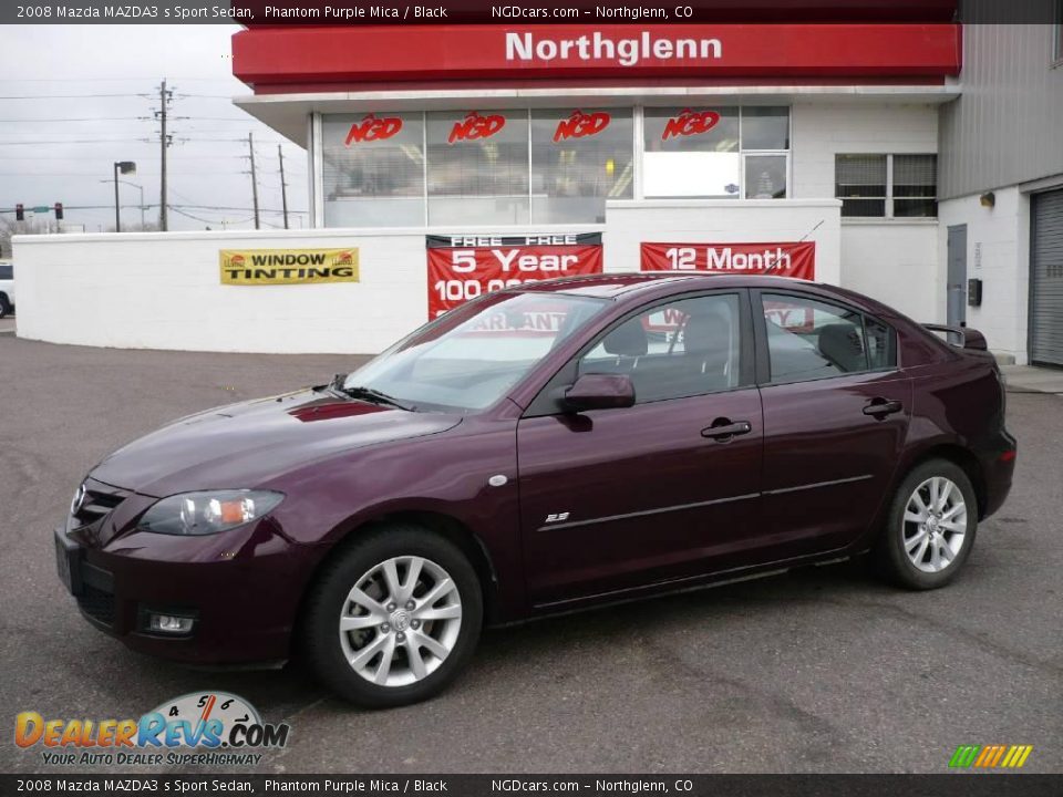 2008 Mazda MAZDA3 s Sport Sedan Phantom Purple Mica / Black Photo #1