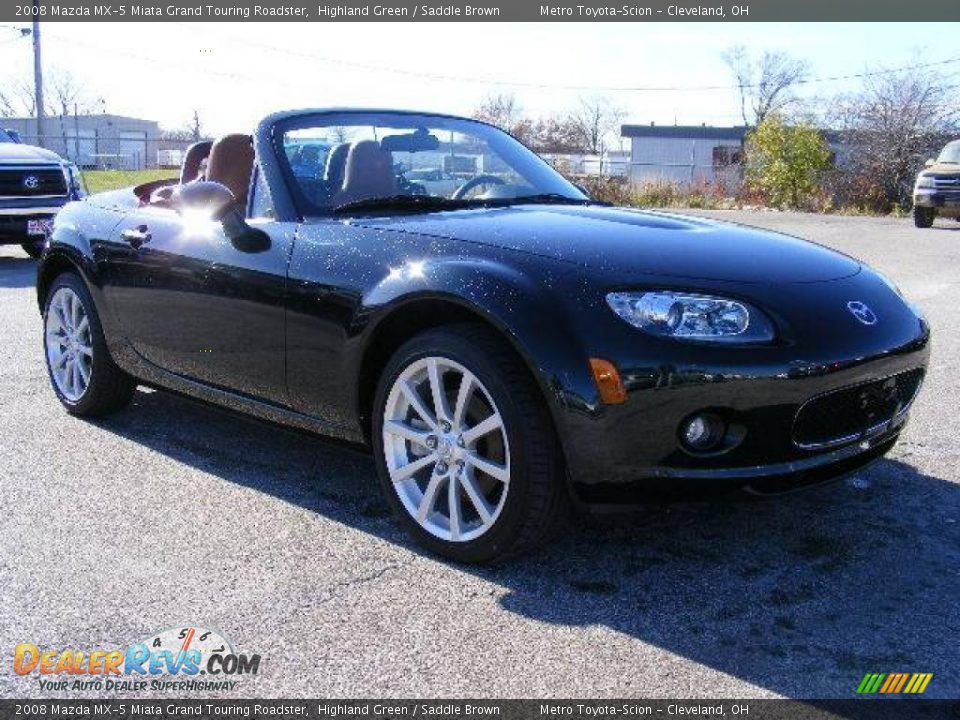2008 Mazda MX-5 Miata Grand Touring Roadster Highland Green / Saddle Brown Photo #1