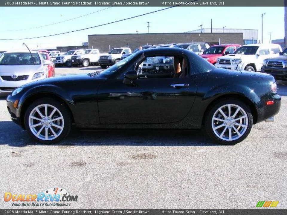 2008 Mazda MX-5 Miata Grand Touring Roadster Highland Green / Saddle Brown Photo #2