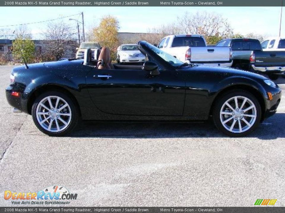 2008 Mazda MX-5 Miata Grand Touring Roadster Highland Green / Saddle Brown Photo #3