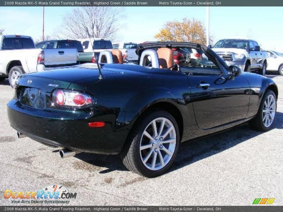 2008 Mazda MX-5 Miata Grand Touring Roadster Highland Green / Saddle Brown Photo #4