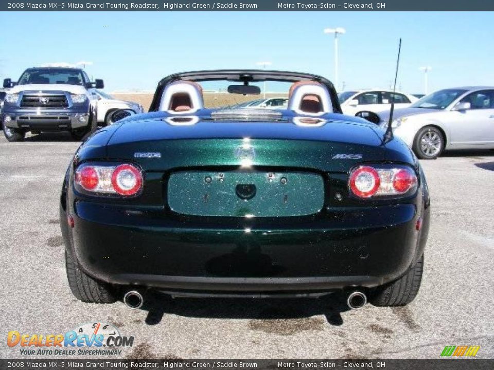 2008 Mazda MX-5 Miata Grand Touring Roadster Highland Green / Saddle Brown Photo #5