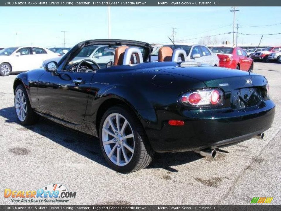 2008 Mazda MX-5 Miata Grand Touring Roadster Highland Green / Saddle Brown Photo #6
