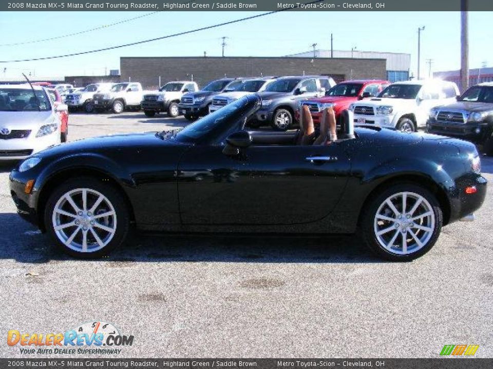 2008 Mazda MX-5 Miata Grand Touring Roadster Highland Green / Saddle Brown Photo #7
