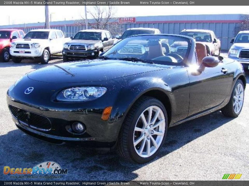 2008 Mazda MX-5 Miata Grand Touring Roadster Highland Green / Saddle Brown Photo #8