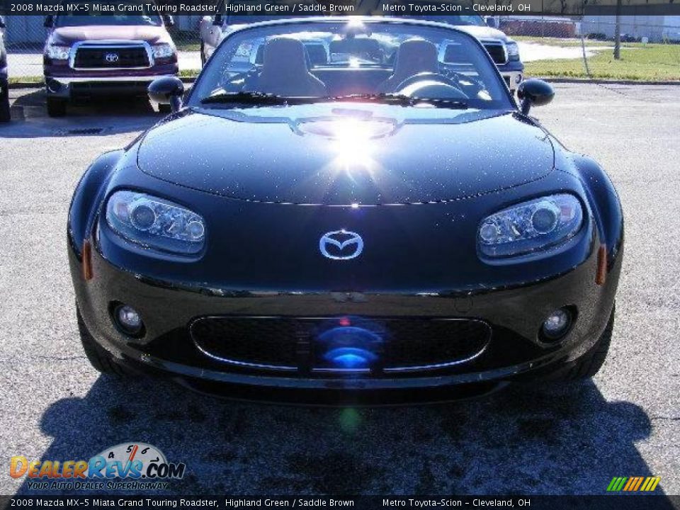 2008 Mazda MX-5 Miata Grand Touring Roadster Highland Green / Saddle Brown Photo #9