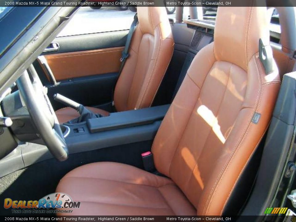 2008 Mazda MX-5 Miata Grand Touring Roadster Highland Green / Saddle Brown Photo #10