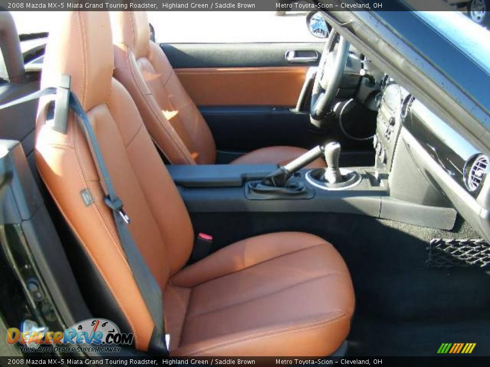 2008 Mazda MX-5 Miata Grand Touring Roadster Highland Green / Saddle Brown Photo #12