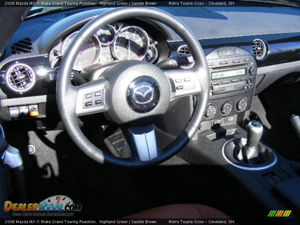 2008 Mazda MX-5 Miata Grand Touring Roadster Highland Green / Saddle Brown Photo #13