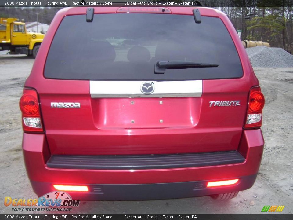 2008 Mazda Tribute i Touring 4WD Redfire Metallic / Stone Photo #6