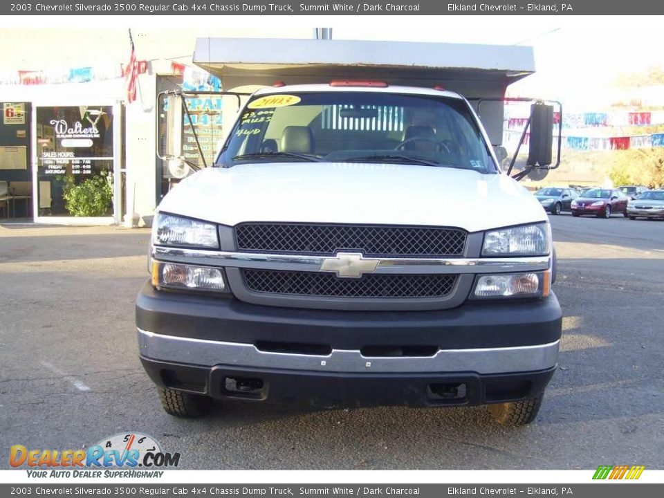 2003 Chevrolet Silverado 3500 Regular Cab 4x4 Chassis Dump Truck Summit White / Dark Charcoal Photo #2