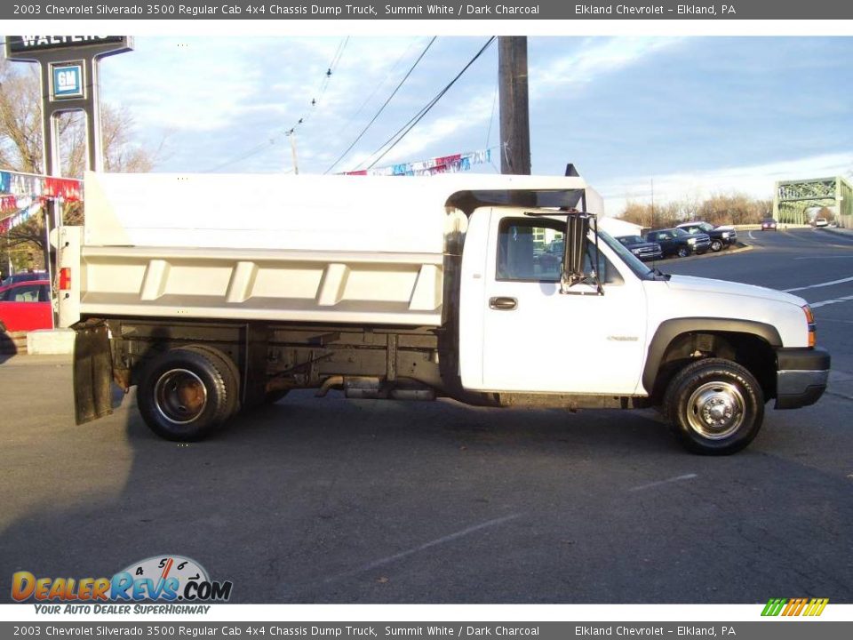 2003 Chevrolet Silverado 3500 Regular Cab 4x4 Chassis Dump Truck Summit White / Dark Charcoal Photo #4