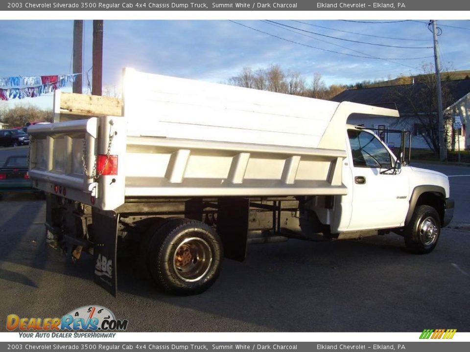 2003 Chevrolet Silverado 3500 Regular Cab 4x4 Chassis Dump Truck Summit White / Dark Charcoal Photo #5