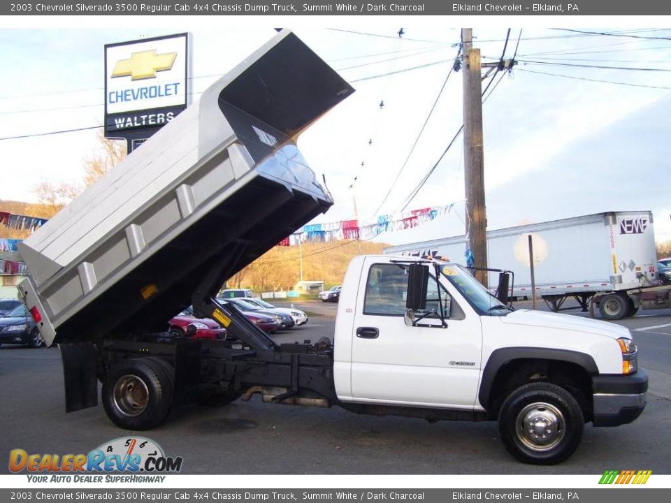 2003 Chevrolet Silverado 3500 Regular Cab 4x4 Chassis Dump Truck Summit White / Dark Charcoal Photo #19