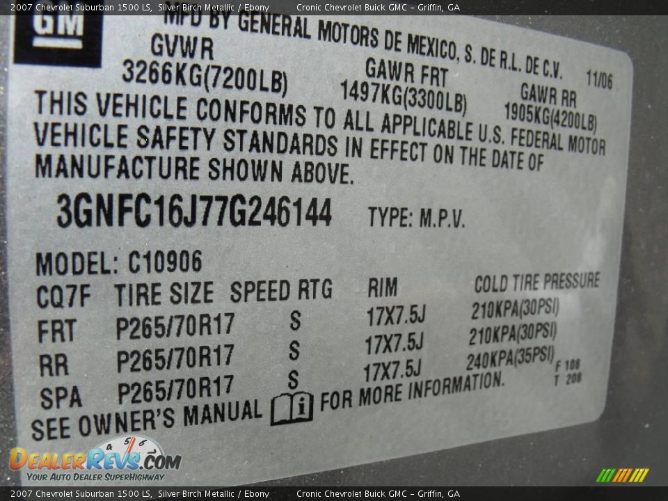2007 Chevrolet Suburban 1500 LS Silver Birch Metallic / Ebony Photo #25