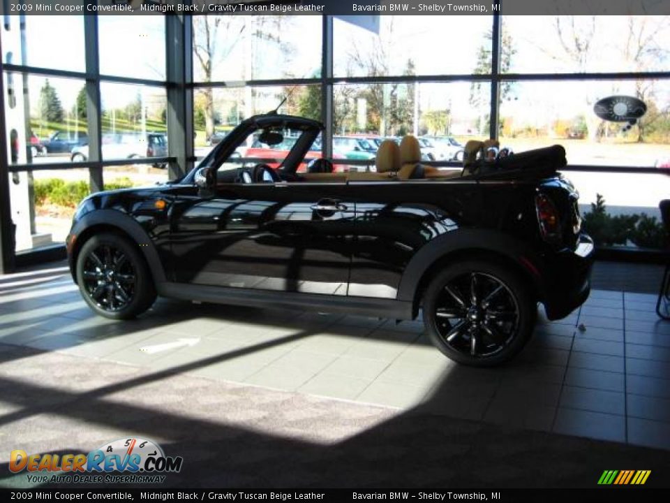 2009 Mini Cooper Convertible Midnight Black / Gravity Tuscan Beige Leather Photo #2