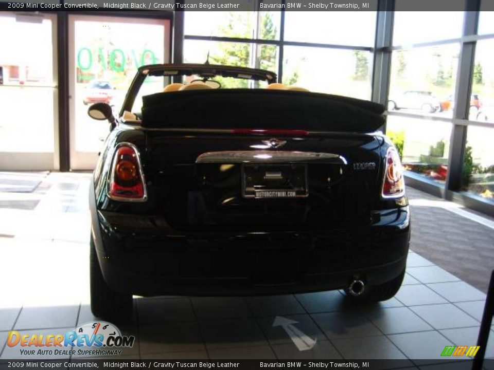 2009 Mini Cooper Convertible Midnight Black / Gravity Tuscan Beige Leather Photo #3