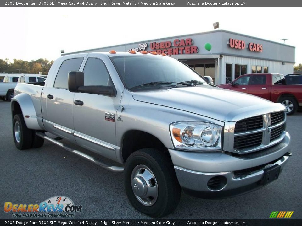 2008 Dodge Ram 3500 SLT Mega Cab 4x4 Dually Bright Silver Metallic / Medium Slate Gray Photo #1