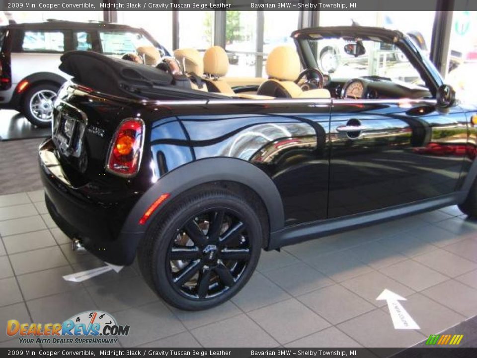 2009 Mini Cooper Convertible Midnight Black / Gravity Tuscan Beige Leather Photo #4