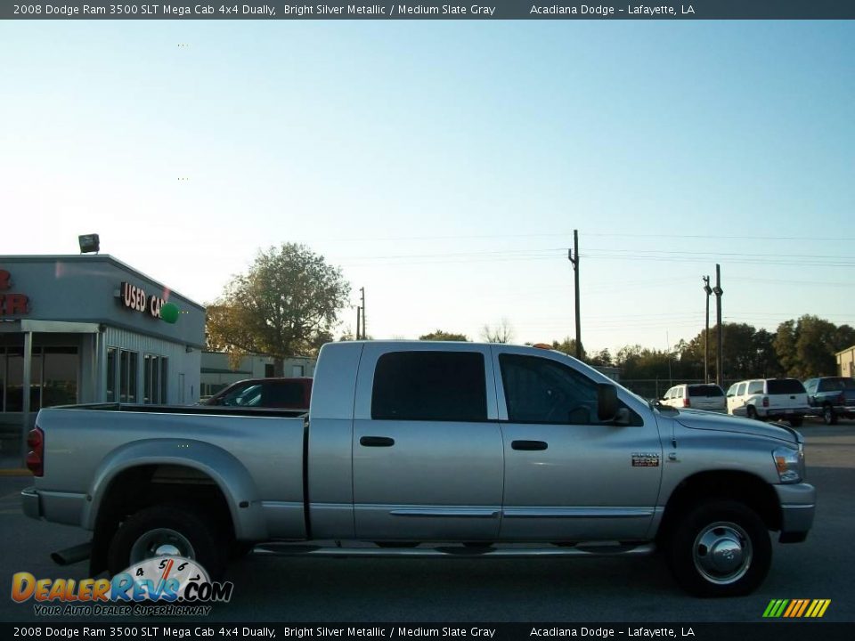 2008 Dodge Ram 3500 SLT Mega Cab 4x4 Dually Bright Silver Metallic / Medium Slate Gray Photo #2