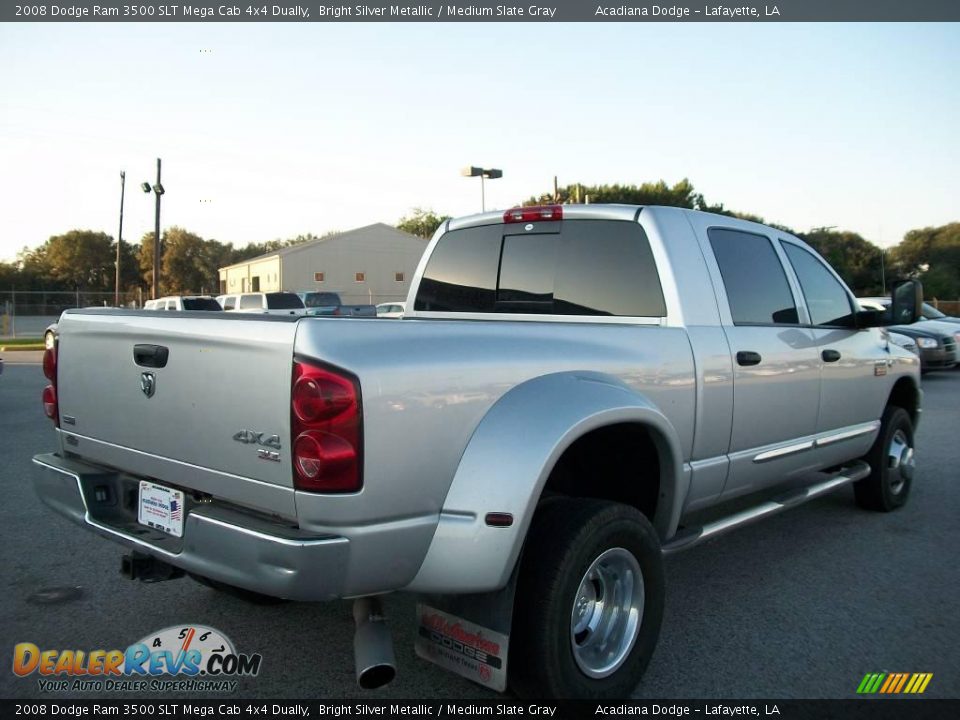 2008 Dodge Ram 3500 SLT Mega Cab 4x4 Dually Bright Silver Metallic / Medium Slate Gray Photo #3