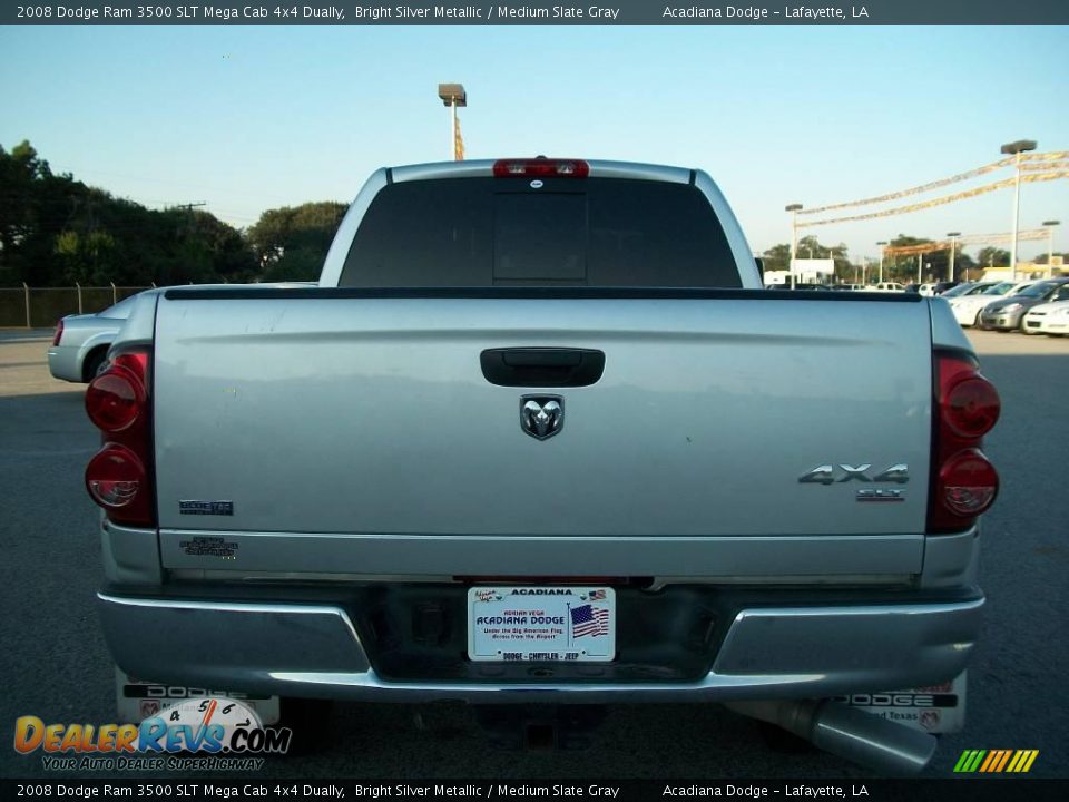 2008 Dodge Ram 3500 SLT Mega Cab 4x4 Dually Bright Silver Metallic / Medium Slate Gray Photo #4