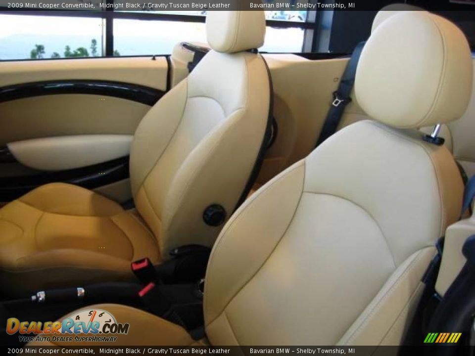 2009 Mini Cooper Convertible Midnight Black / Gravity Tuscan Beige Leather Photo #7