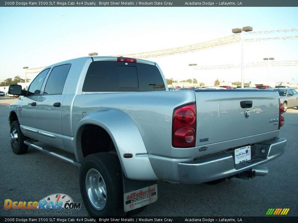 2008 Dodge Ram 3500 SLT Mega Cab 4x4 Dually Bright Silver Metallic / Medium Slate Gray Photo #5