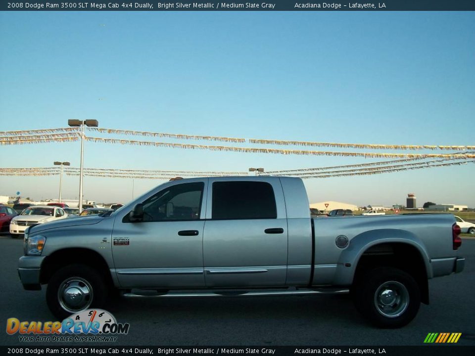2008 Dodge Ram 3500 SLT Mega Cab 4x4 Dually Bright Silver Metallic / Medium Slate Gray Photo #6