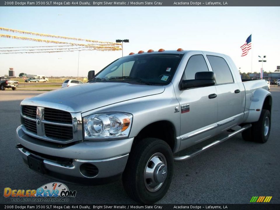 2008 Dodge Ram 3500 SLT Mega Cab 4x4 Dually Bright Silver Metallic / Medium Slate Gray Photo #7