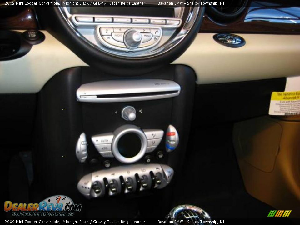 2009 Mini Cooper Convertible Midnight Black / Gravity Tuscan Beige Leather Photo #10