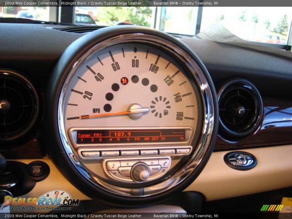 2009 Mini Cooper Convertible Midnight Black / Gravity Tuscan Beige Leather Photo #12