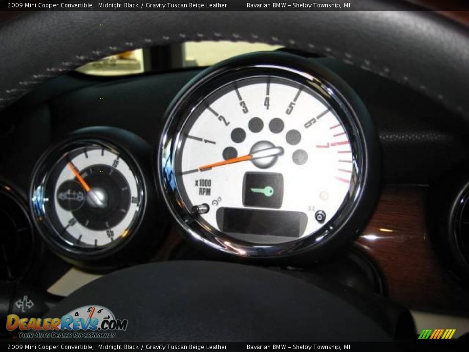 2009 Mini Cooper Convertible Midnight Black / Gravity Tuscan Beige Leather Photo #14