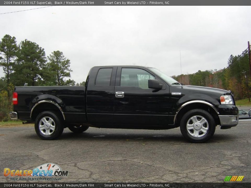 2004 Ford F150 XLT SuperCab Black / Medium/Dark Flint Photo #1