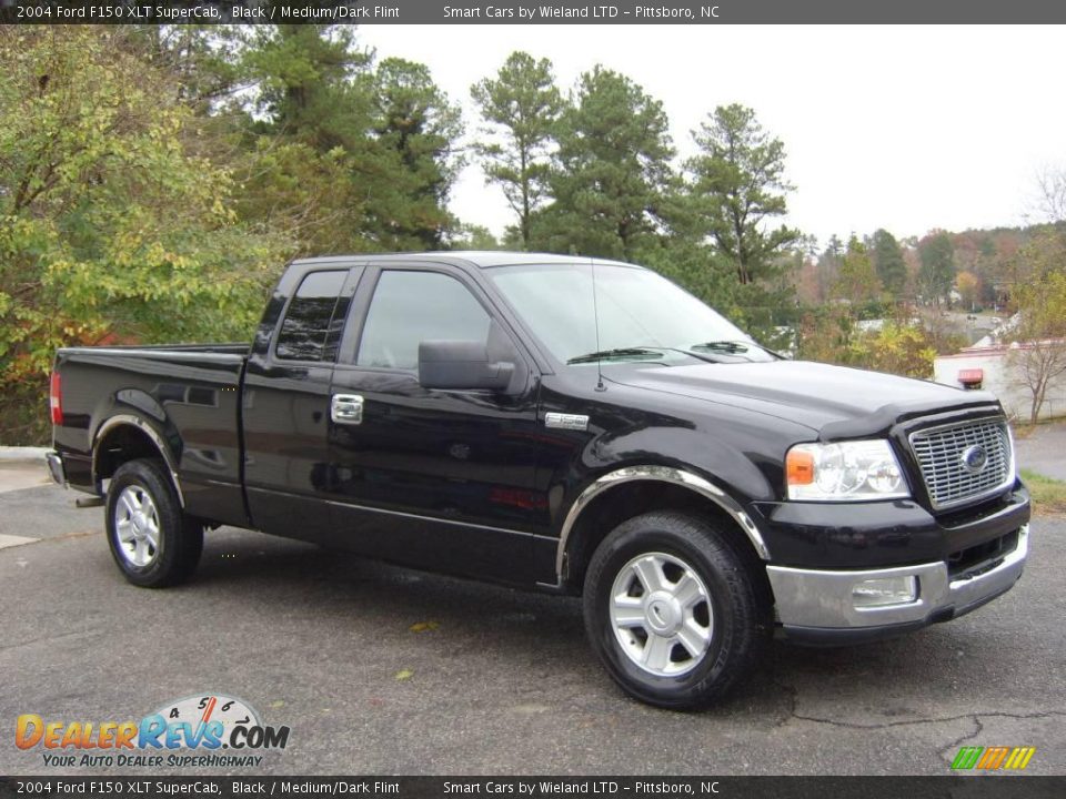 2004 Ford F150 XLT SuperCab Black / Medium/Dark Flint Photo #3