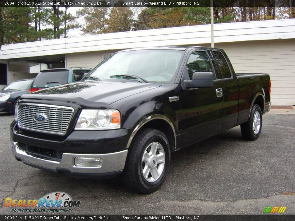 2004 Ford F150 XLT SuperCab Black / Medium/Dark Flint Photo #7