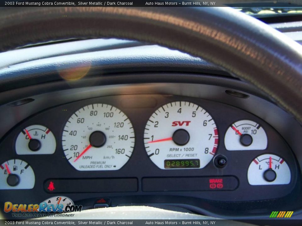 2003 Ford Mustang Cobra Convertible Silver Metallic / Dark Charcoal Photo #23