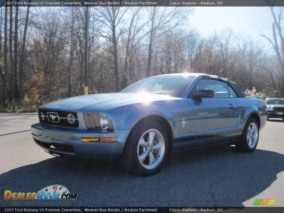 2007 Ford Mustang V6 Premium Convertible Windveil Blue Metallic / Medium Parchment Photo #1